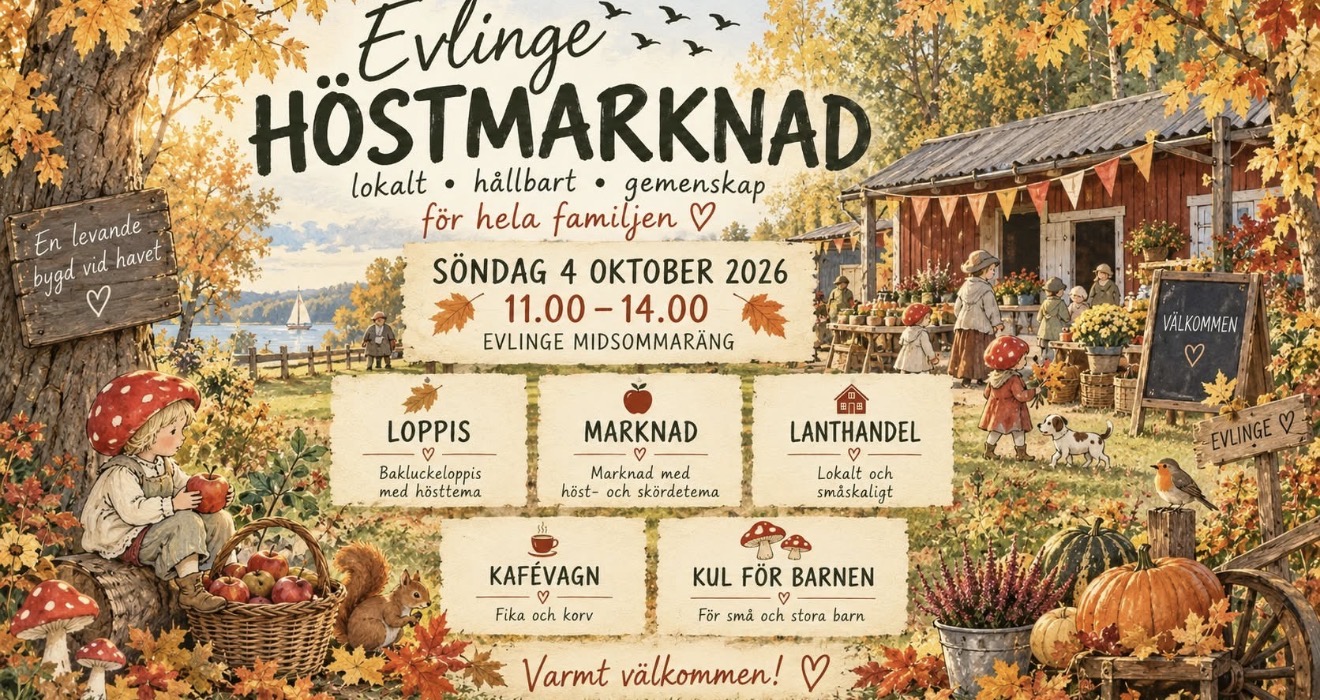 Affisch för Evlinge Höstmarknad 4 oktober 2026